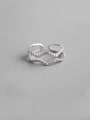 thumb 925 Sterling Silver With Platinum Plated Simplistic   Double Layer  Free Size Rings 4