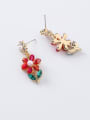 thumb Alloy With Glass stone Fashion Flower Drop Earrings 1