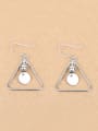 thumb Simple Hollow Triangle Silver hook earring 0