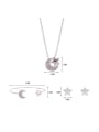 thumb Alloy White Gold Plated Simple style Star and Moon Rhinestone Three Pieces Jewelry Set 3