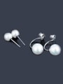thumb S925 Silver Pearl stud Earring 0