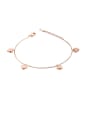 thumb Stainless Steel With Rose Gold Plated Fashion Heart Anklets 0