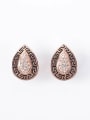 thumb Alloy Rose Gold Plated Fashion Rhinestones Water Drop shaped Two Pieces Jewelry Set 2