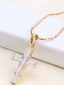 thumb Copper Alloy 18K Gold Plated Fashion Cross Zircon Necklace 2
