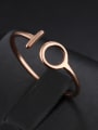 thumb Stainless Steel With Rose Gold Plated Simplistic Geometric Band Rings 2