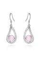 thumb Fashion Opal stone Water Drop shaped 925 Silver Earrings 0