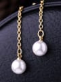 thumb Lips Shaped Shell Pearls Personality Drop Earrings 1