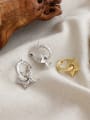 thumb 925 Sterling Silver With Gold Plated Personality Hollow Star Clip On Earrings 4