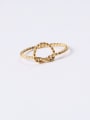 thumb Titanium With Gold Plated Simplistic Twist Geometric Band Rings 1