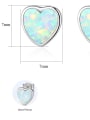 thumb Sterling Silver Compact heart shaped opal earring 3