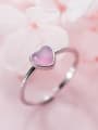 thumb 925 Sterling Silver With Silver Plated Simplistic Heart Free Size Rings 0