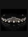 thumb Artificial Pearls Micro Pave Zircons White Gold Plated Hair Accessories 0