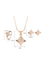 thumb Alloy Imitation-gold Plated Fashion Rhinestone Rhombus-shaped Three Pieces Jewelry Set 3