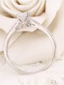 thumb Copper Alloy White Gold Plated Simple style Zircon Engagement Ring 2