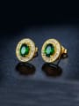 thumb Round Shaped Zircon Cluster earring 1