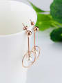 thumb Simple Hollow Round Artificial Pearl Titanium Drop Earrings 2