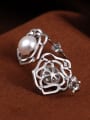 thumb Fashion Rosary Flower Imitation Pearl Stud Earrings 1
