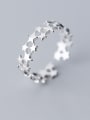 thumb 925 Sterling Silver With Platinum Plated Simplistic Pentagram  free size Rings 2