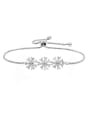 thumb Copper With Cubic Zirconia Personality snowflake adjustable Bracelets 3