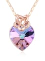 thumb Fashion Heart austrian Crystal Little Flower Alloy Necklace 2