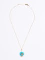 thumb 16K Gold Plated Round Gemstone Necklace 0