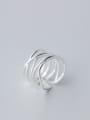 thumb S925 silver multi-layer lines opening Stacking Ring 0