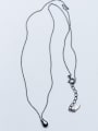 thumb Lovely Black Gun Plated Water Drop S925 Silver Necklace 0