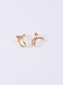thumb Titanium With Gold Plated Simplistic Hollow Geometric Stud Earrings 0