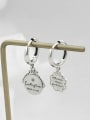 thumb Vintage Sterling Silver With Antique Silver Plated Asymmetric Geometry  Drop Earrings 2