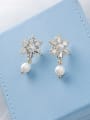 thumb Alloy With Platinum Plated Simplistic Snowflake Drop Earrings 2