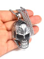 thumb Stainless Steel With Gun Plated Personality Skull Necklaces 2