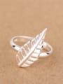 thumb Simple Leaf Silver Women Ring 0
