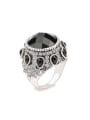 thumb Punk style Exaggerated Black Resin Stones Crystals Alloy Ring 0