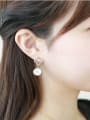 thumb Pearl  Zircon Fashion High-grade White Gold Plated drop earring 1