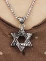 thumb Retro style Hollow Six-pointed Star Titanium Necklace 1