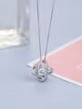 thumb Exquisite Shiny Cubic Zirconias Flowery 925 Silver Pendant 2