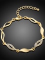 thumb Exquisite Gold Plated Wave Shaped Rhinestones Bracelet 1