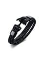 thumb Delicate Anchor Shaped Artificial Leather Bracelet 0