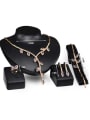 thumb Alloy Imitation-gold Plated Fashion Branch-shaped Stones Four Pieces Jewelry Set 2