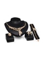 thumb Alloy Imitation-gold Plated Fashion Artificial Pearl Leaf-shaped Four Pieces Jewelry Set 0