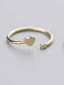 thumb Temperament Open Design Heart Shaped Zircon S925 Silver Ring 0