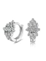 thumb Fashion AAA Zircons White Gold Plated Clip Earrings 0