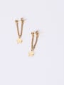 thumb Titanium With Rose Gold Plated Simplistic Star Drop Earrings 2