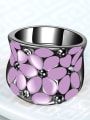 thumb Purple Flower Pattern Enamel Women Ring 1