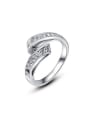 thumb Personality Platinum Plated Austria Crystal Twisted Ring 0