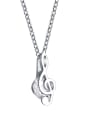 thumb 925 Sterling Silver With Cubic Zirconia Simplistic Note Necklaces 0