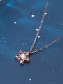 thumb 925 Sterling Silver With  Cubic Zirconia Simplistic Star Necklaces 1