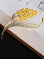 thumb Copper With Champagne Gold Plated Delicate Wheat spike Leaf Brooches 2