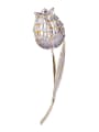 thumb Copper With Cubic Zirconia Classic Flower Tulips Brooches 2