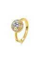 thumb 18K Gold Plated Round Shaped Zircon Ring 0